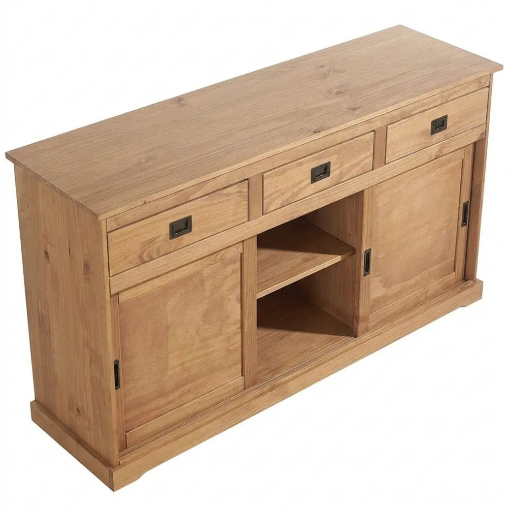 Massivholz Sideboard mit Türen und Schubladen, Eiche