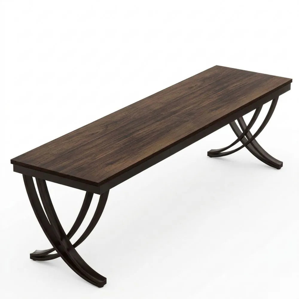 Langer Schreibtisch für Büro und Zuhause, 200 x 70 x 75 cm, Rustikales Braun