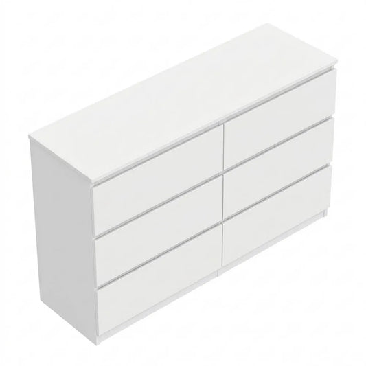 Moderner Schubladenschrank mit 6 Schubladen, kratzfest und wasserdicht, für Wohnzimmer, Schlafzimmer & Kinderzimmer, 120 x 30 x 74.5cm