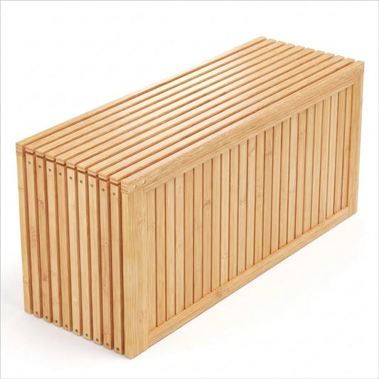 Wetterfeste Gartenbank aus Bambus für Außenbereiche, 90x33x43 cm