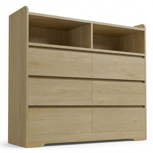 Großer Schubladenschrank für Wohn- und Schlafzimmer, Eiche