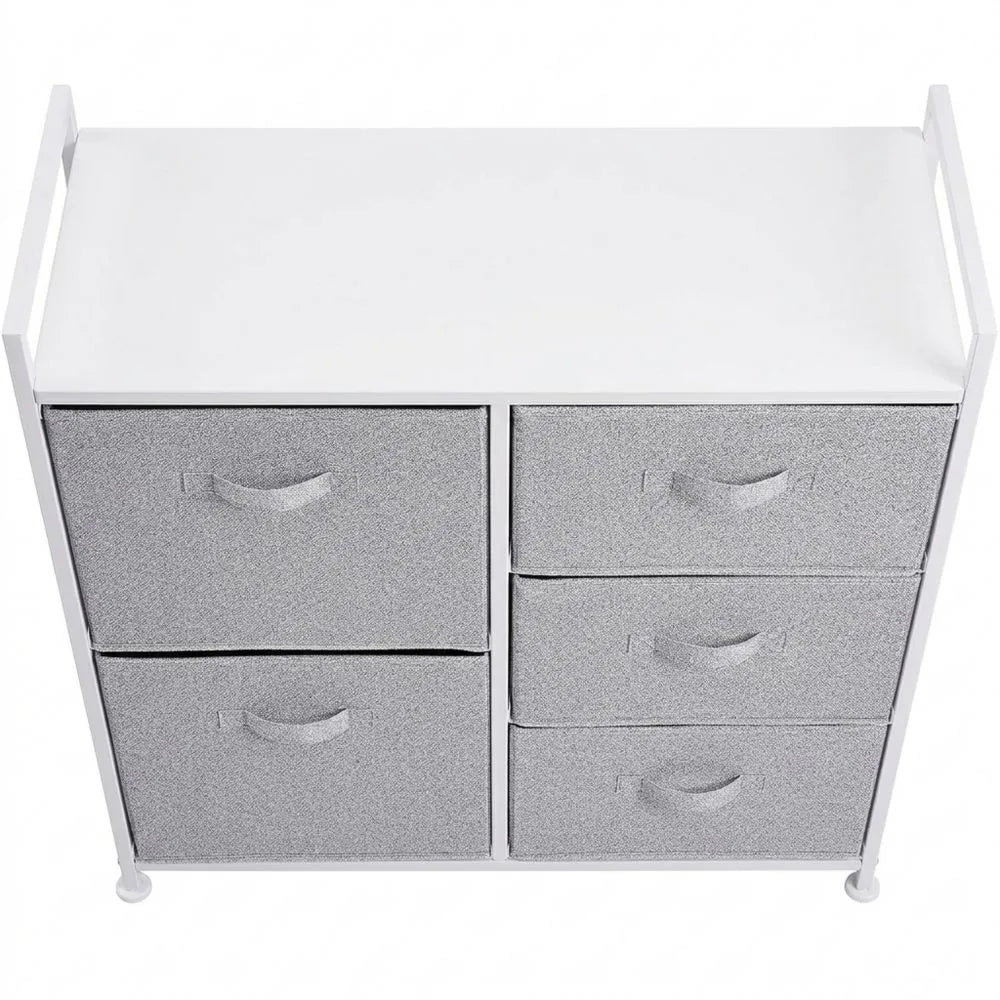 Moderner Schrankorganizer mit 5 Schubladen, Weiß