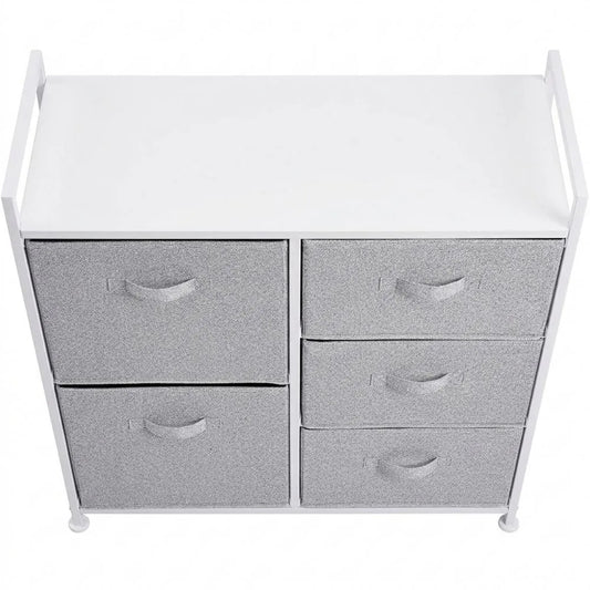 Moderner Schrankorganizer mit 5 Schubladen, Weiß
