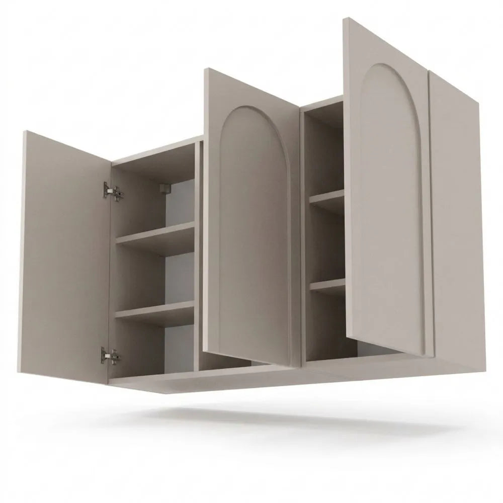Grifflose Sideboard mit Tip-On, 6 Fächer, modernes Design, 81x150x35 cm
