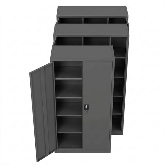 Vielseitiger Metallschrank mit Flügeltüren für Büro und Lager 185x90x40 cm